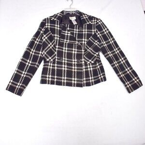 Chadwick's Women's Plaid Winter Black & White Coat Size 10P
